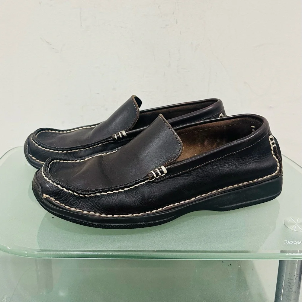 BANANA REPUBLIC‎ BROWN GENUINE LEATHER CASUAL MEN'S SHOES SIZE 11 Made In Italy
